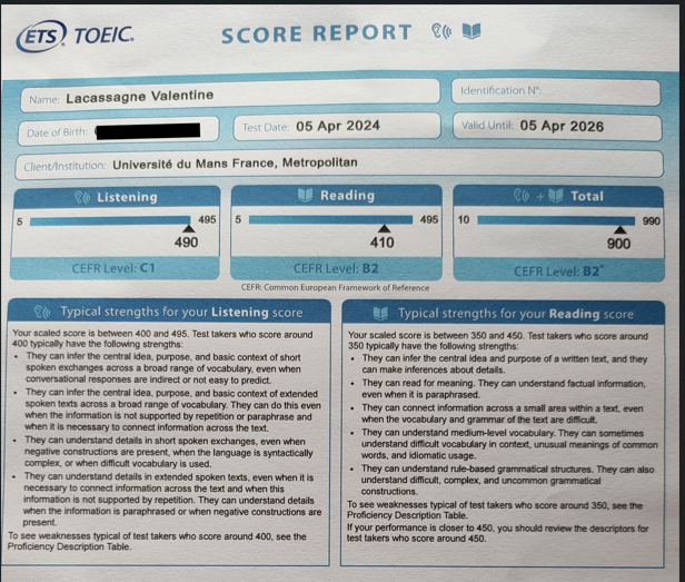 Compétences en anglais